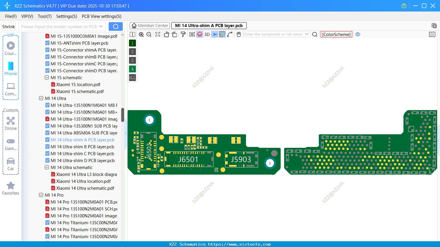 Xiaomi MI 14 Ultra-shim A PCB Layer